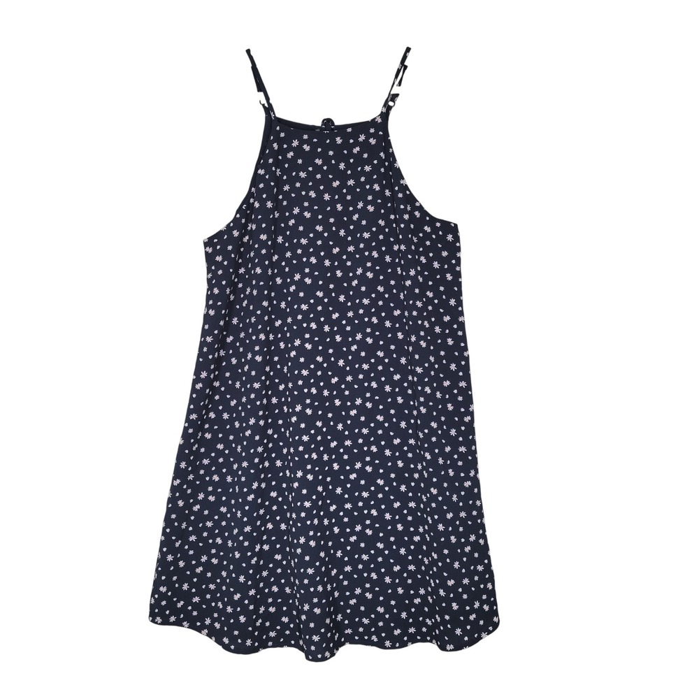 Cotton On Mini Dress Womens XS Navy Blue Daisy Floral Halter Strap A-Line